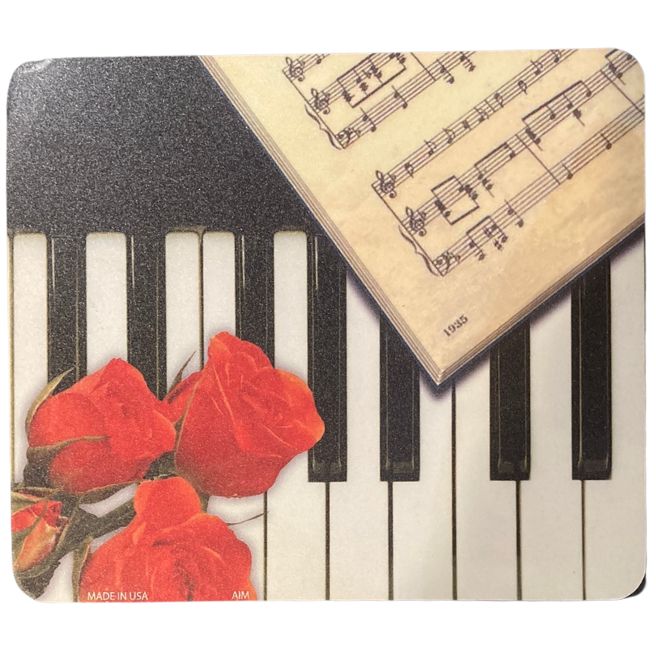Mousepad, Piano Keyboard with Rose