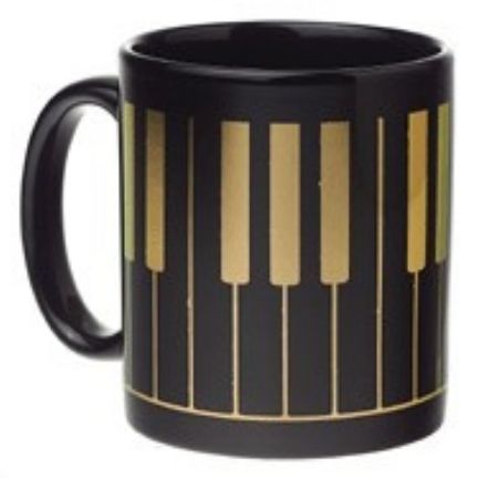Mug, Black - Piano Keyboard