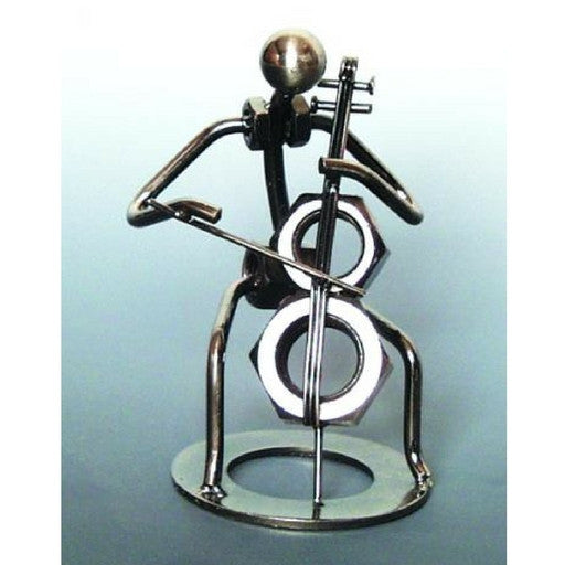 Metal Musician Sculpture, Cello Player