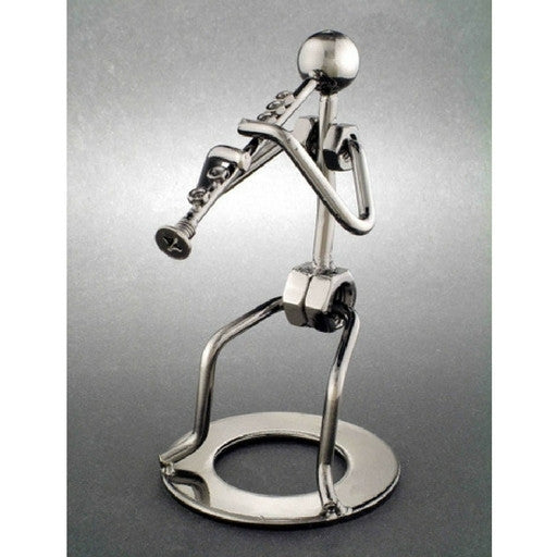 Metal Musician Sculpture, Clarinet Player