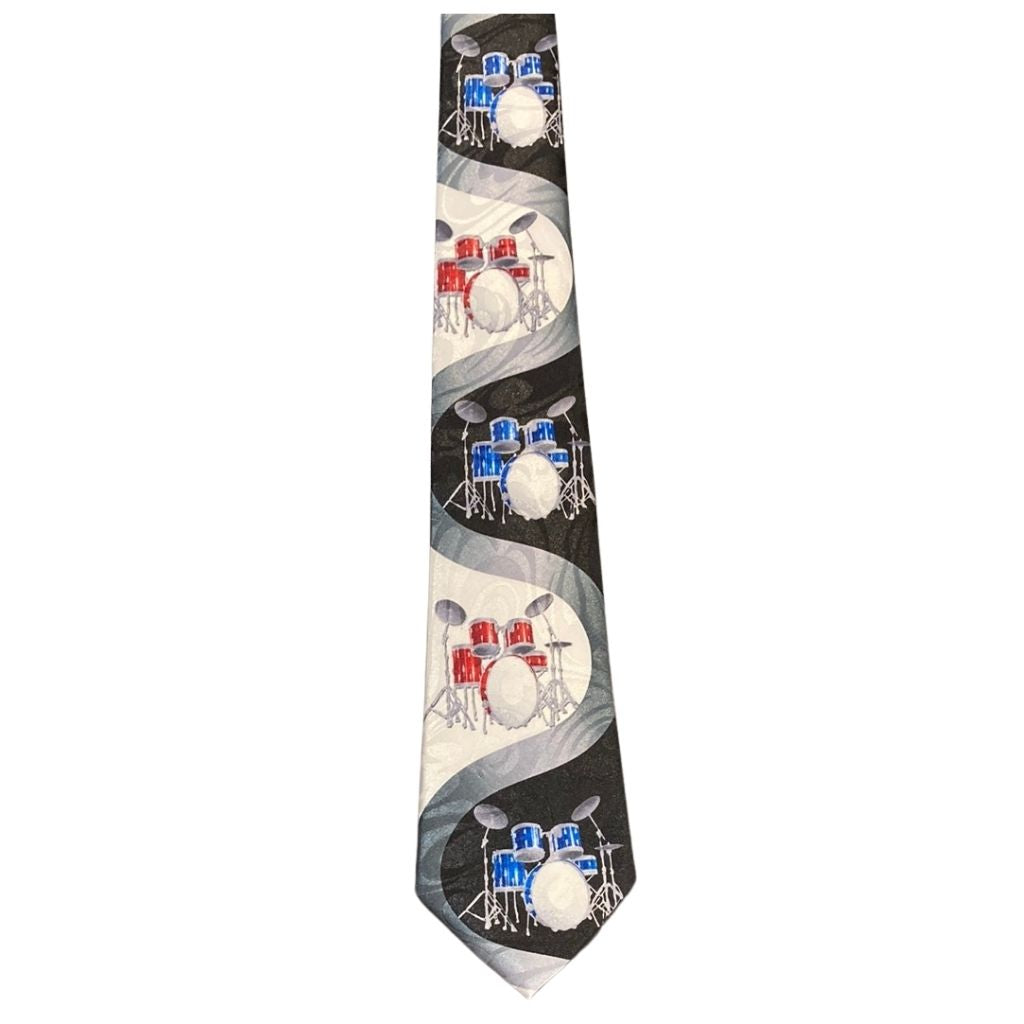 Neck Tie, Drumsets - Red and Blue