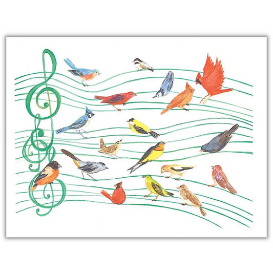 Notecards, Birds on Music Staff