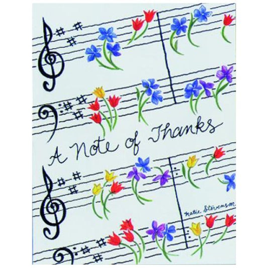 Notecards, Thank You Flowers on Music Staff