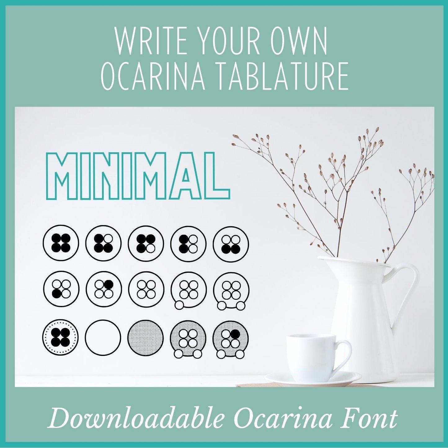 6-Hole Pendant Ocarina Font, "Minimal"
