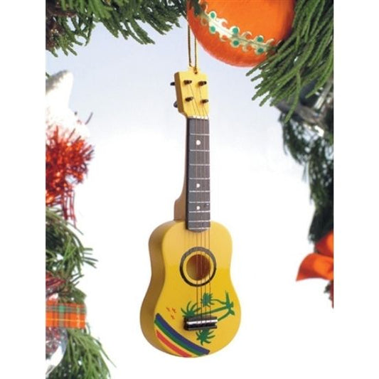 Ukulele Christmas Ornament, Tropical Design