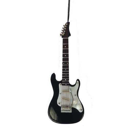 Electric Guitar Christmas Ornament, Black Stratocaster