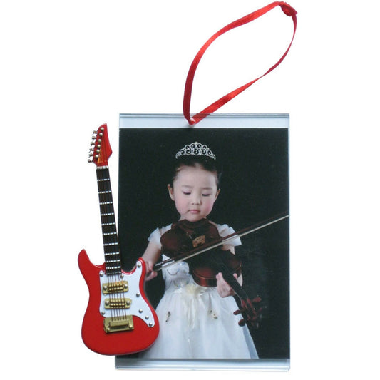 Music Picture Frame Ornament, Electric Guitar, Red