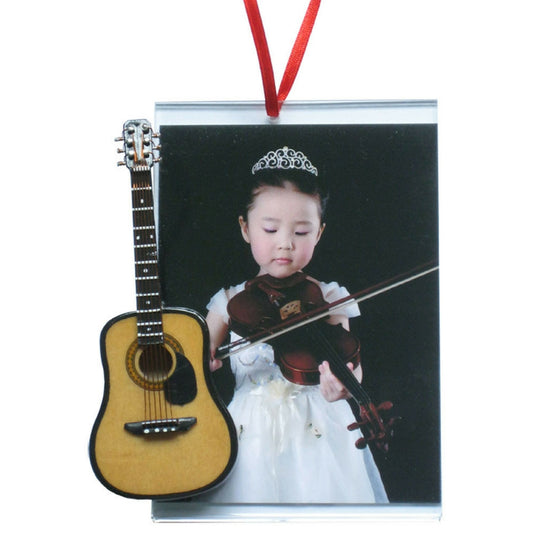 Music Picture Frame Ornament, Acoustic Guitar