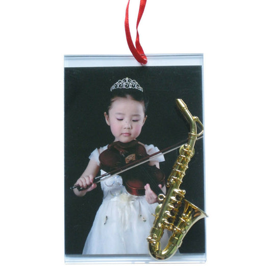 Music Picture Frame Ornament, Alto Saxophone