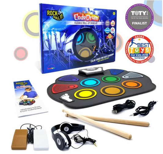 Rock & Roll It Roll-up Drum Kit, Color-Coded