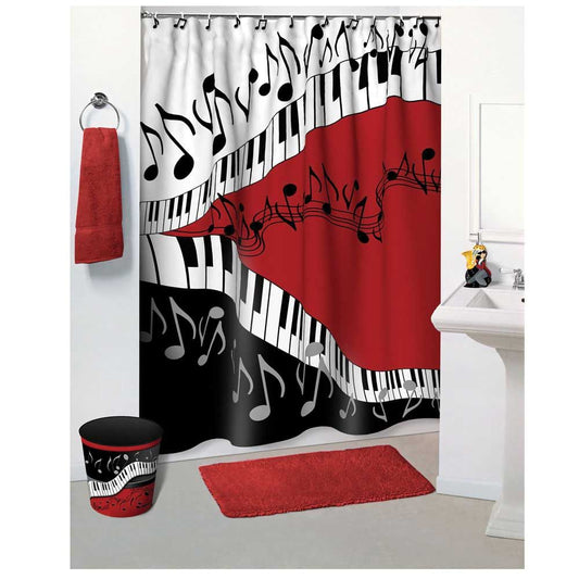 Shower Curtain, Jazzy Music Piano Keyboard