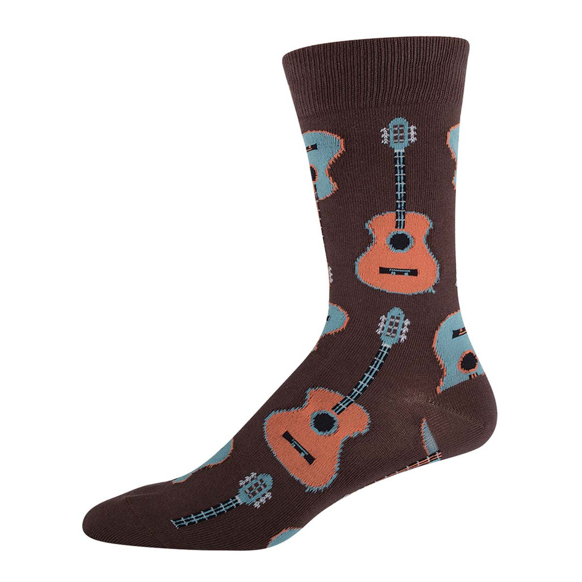 Men's Socks, Acoustic Guitars, Brown