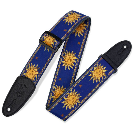 Guitar Strap, Levy's, Woven Sun on Blue
