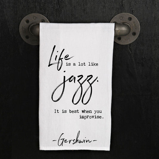 Music Hand Towel, Life is Like Jazz
