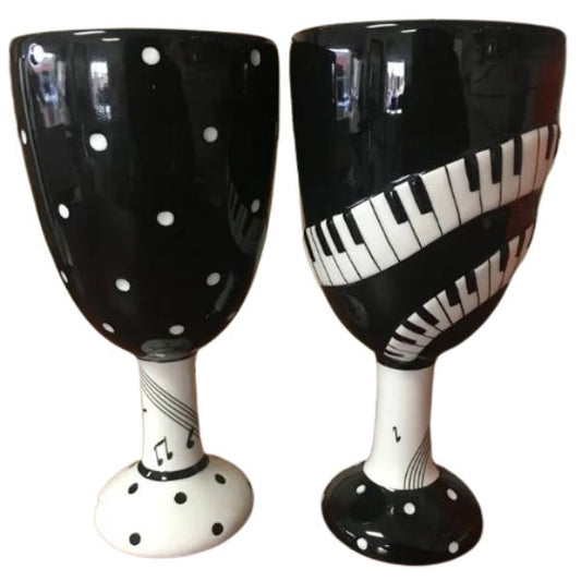 Mod Music Piano Keyboard Wine Goblets